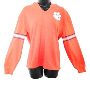 Russell Clemson Long Sleeve V-Neck Hooded‎ Sweatshirt Sz M